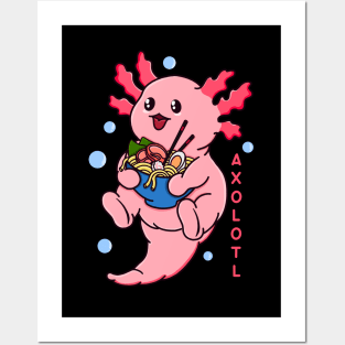 Axolotl Loves Ramen Posters and Art